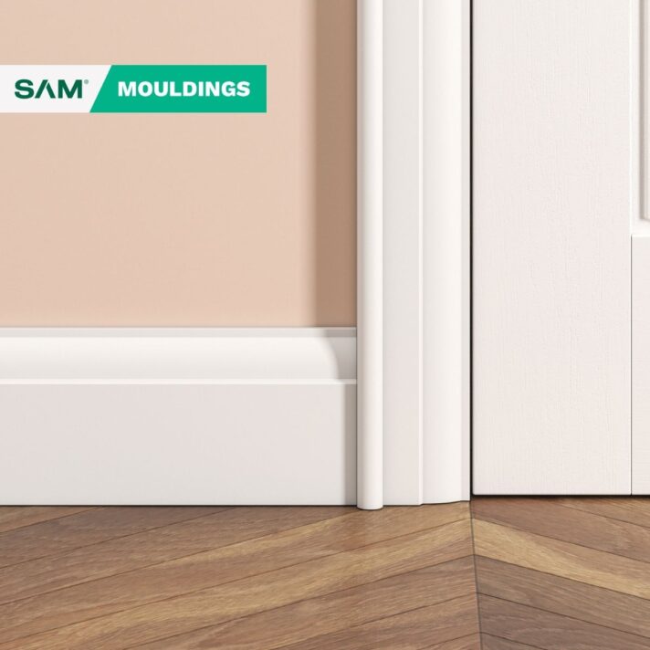 3D visual of SAM502 Hockey Stick primed MDF Architrave in situ