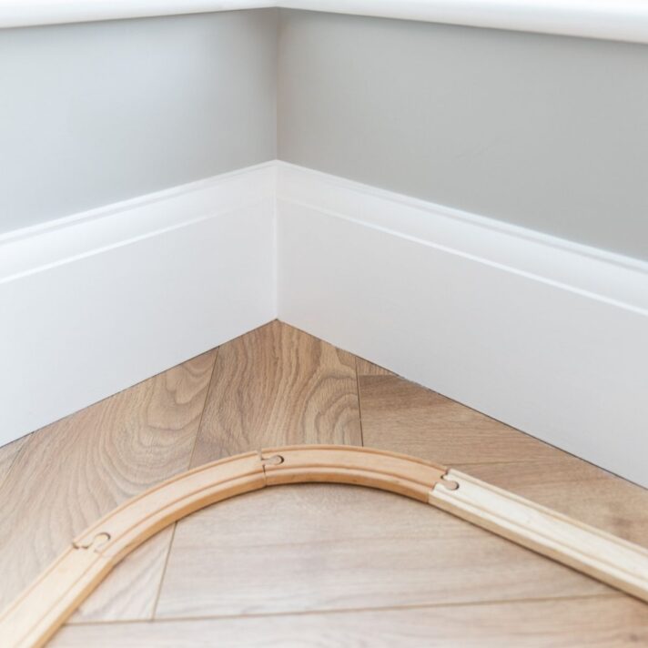 Lifestyle image of SAM Mouldings primed MDF Ovolo Skirting Board