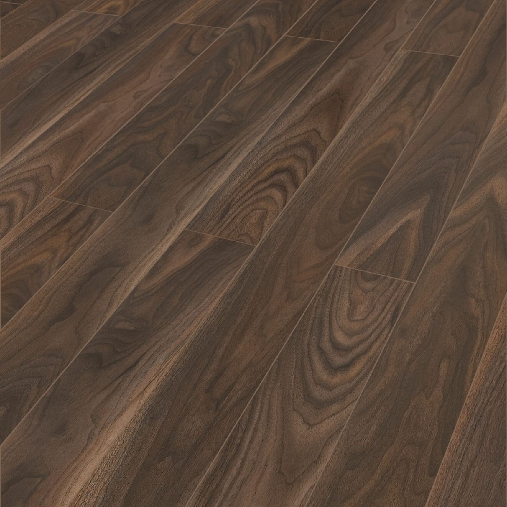 Image of Dark Walnut Oak laminate flooring at an angle