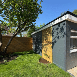 Renovated garden home using external cladding